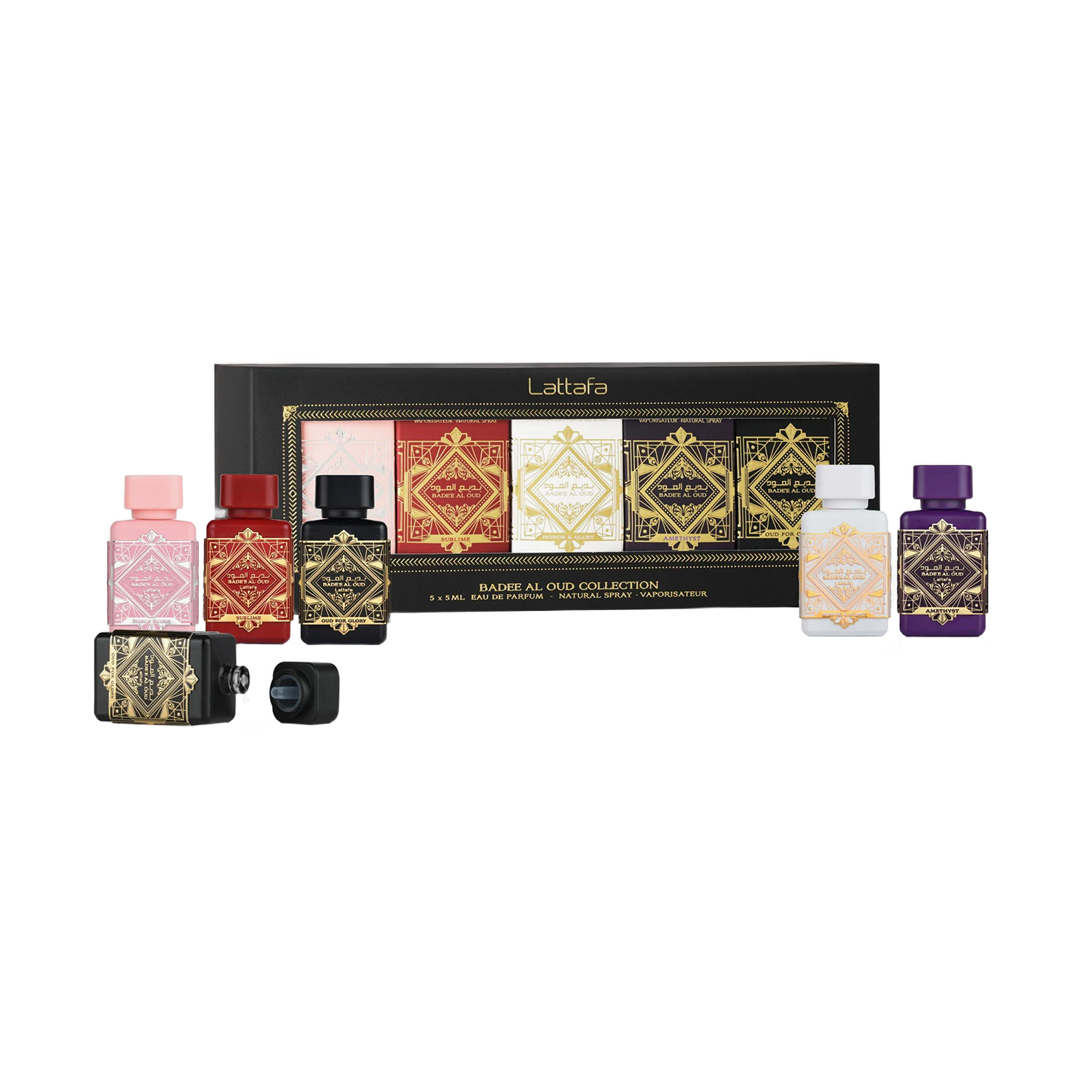 Lattafa Badee Al Oud Coffret 5 x EDP 5ml – packshot