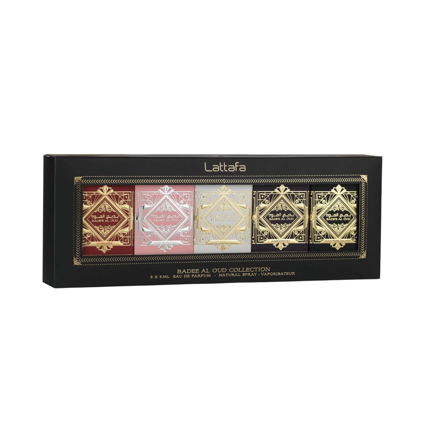 Lattafa Badee Al Oud Coffret 5 x EDP 5ml – dettaglio
